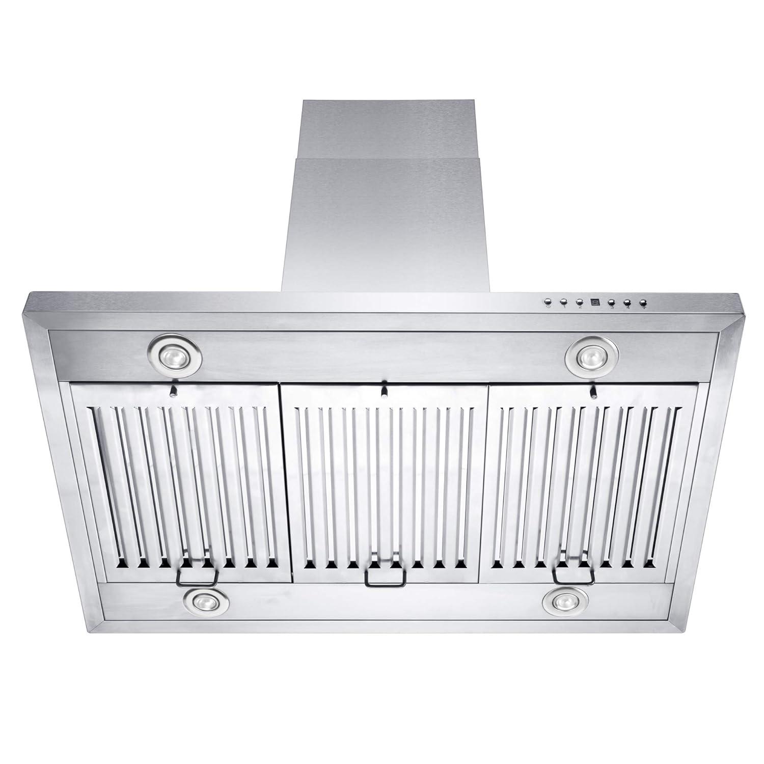 ZLINE 42 in. Convertible Vent Isl& Mount Range Hood in Black Stainless Steel (BSGL2iN-42)
