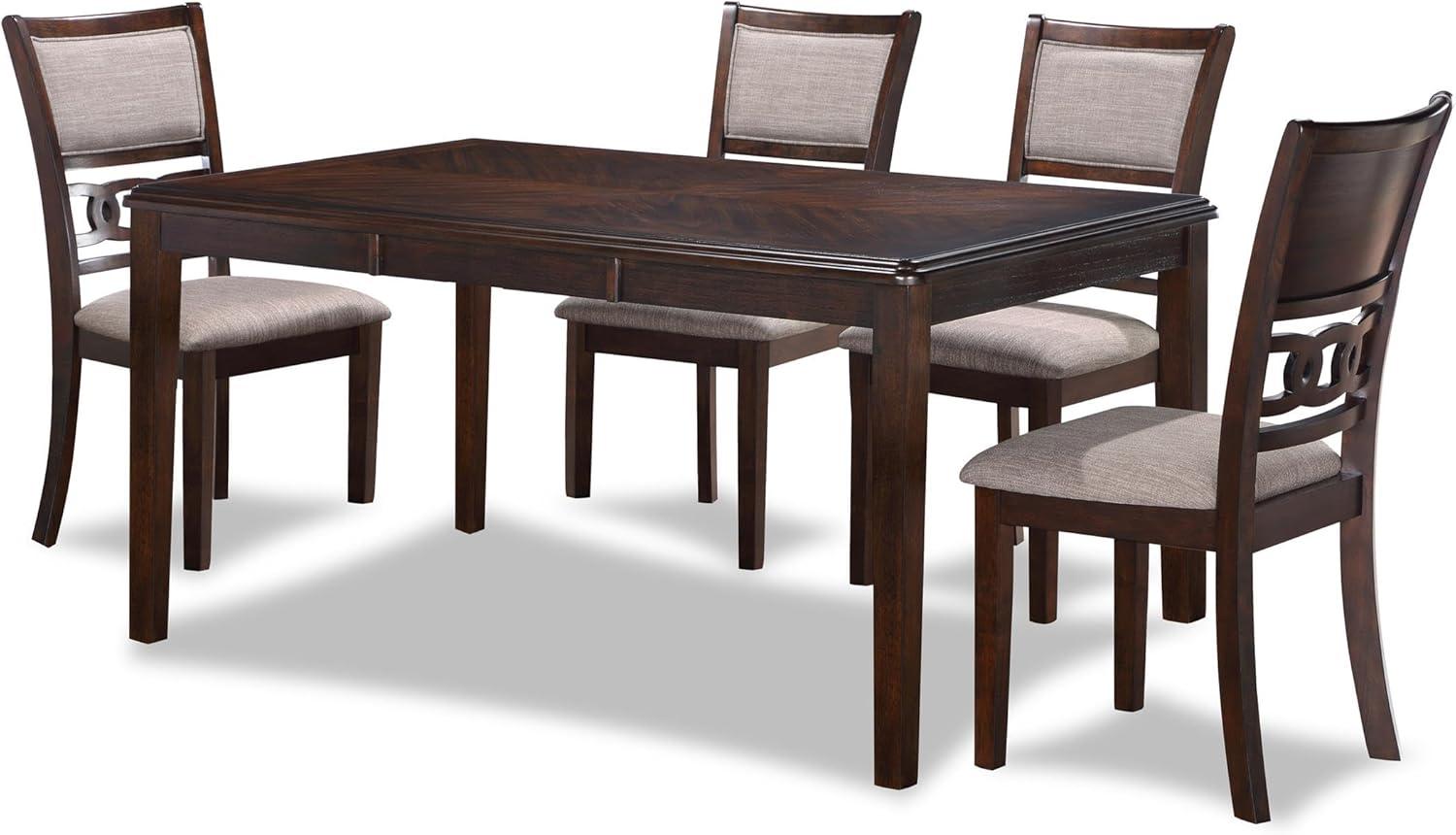 New Classic Gia 60" 5-Piece Rectangular Wood Dining Set with 4 Chairs in Cherry