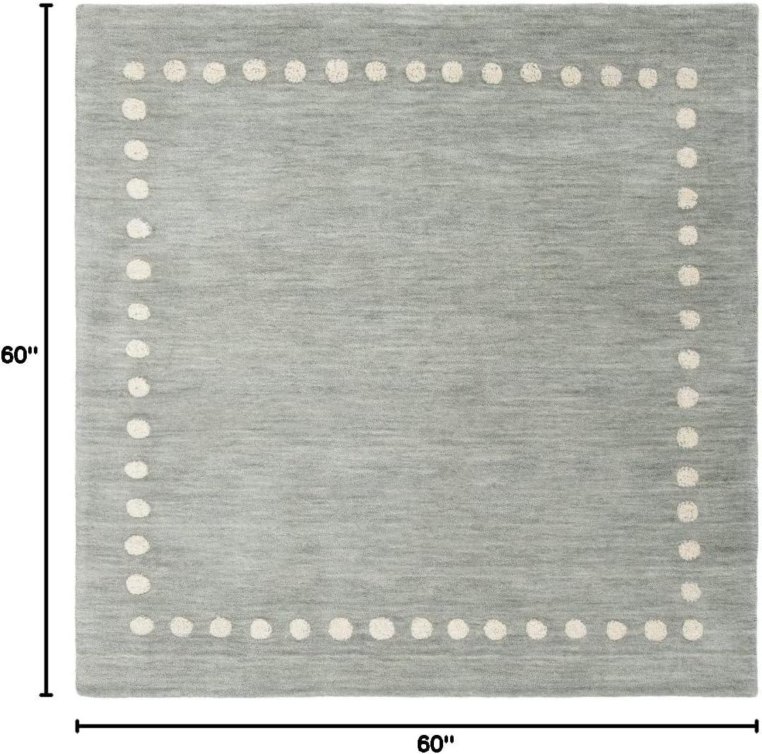 Safavieh Kids SFK802 Hand Loomed Indoor Area Rug - Grey - 5'x5' - Safavieh