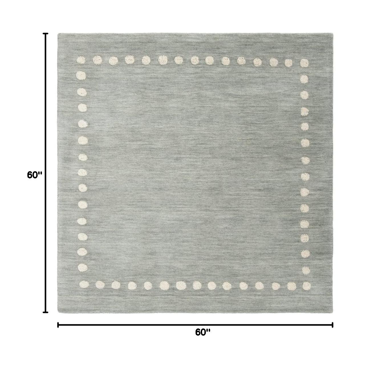 Safavieh Kids SFK802 Hand Loomed Indoor Area Rug - Grey - 5'x5' - Safavieh