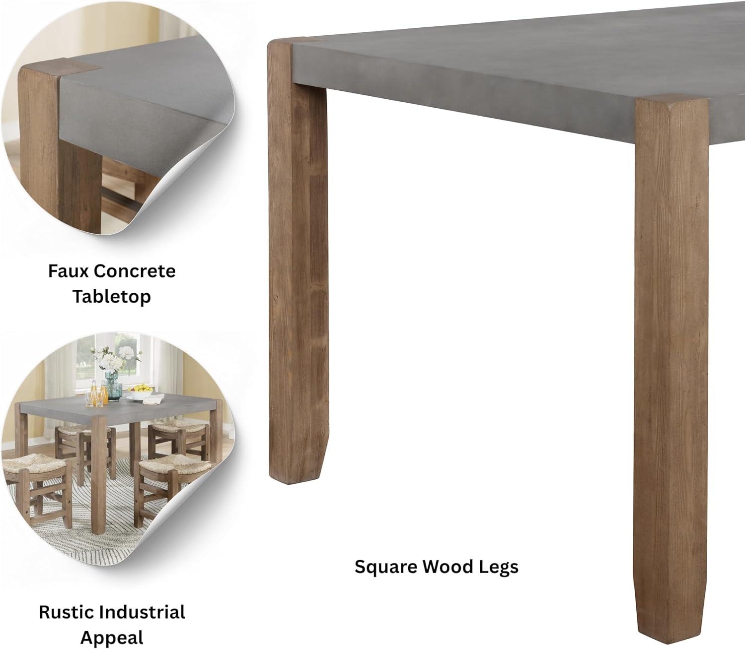 Alaterre Newport 30"H Faux Concrete and Wood Loft Dining Table