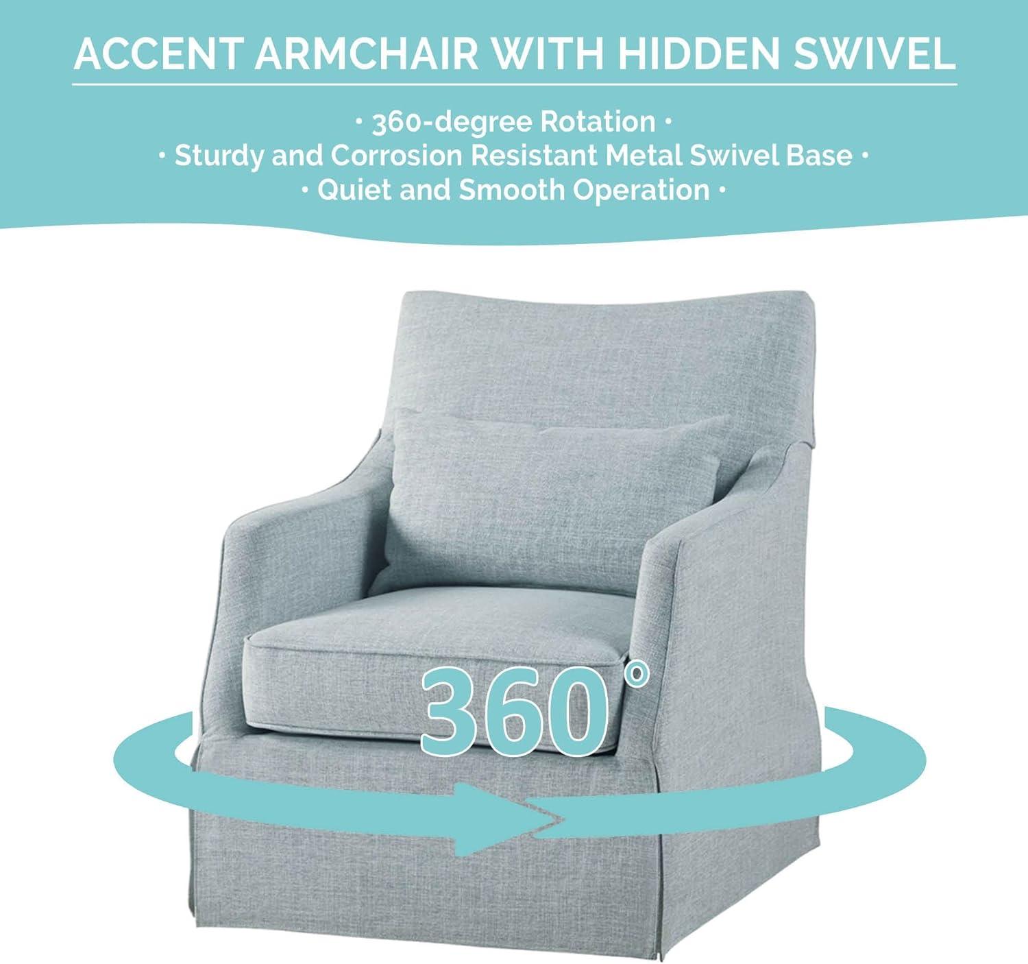 Martha Stewart London 360°Swivel Armchair with Lumbar Pillow