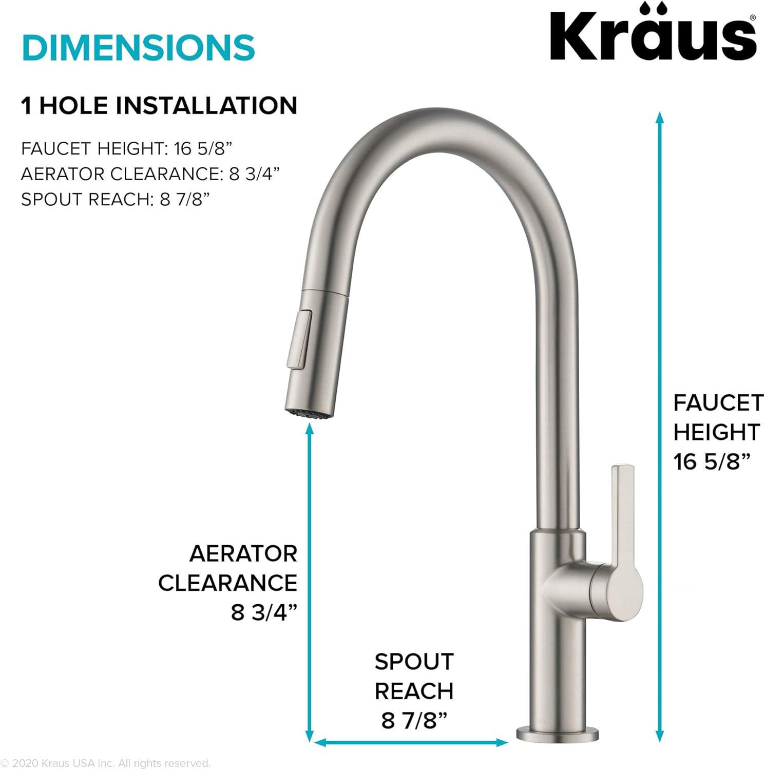 KRAUS Oletto Single Handle Pull Down Kitchen Faucet