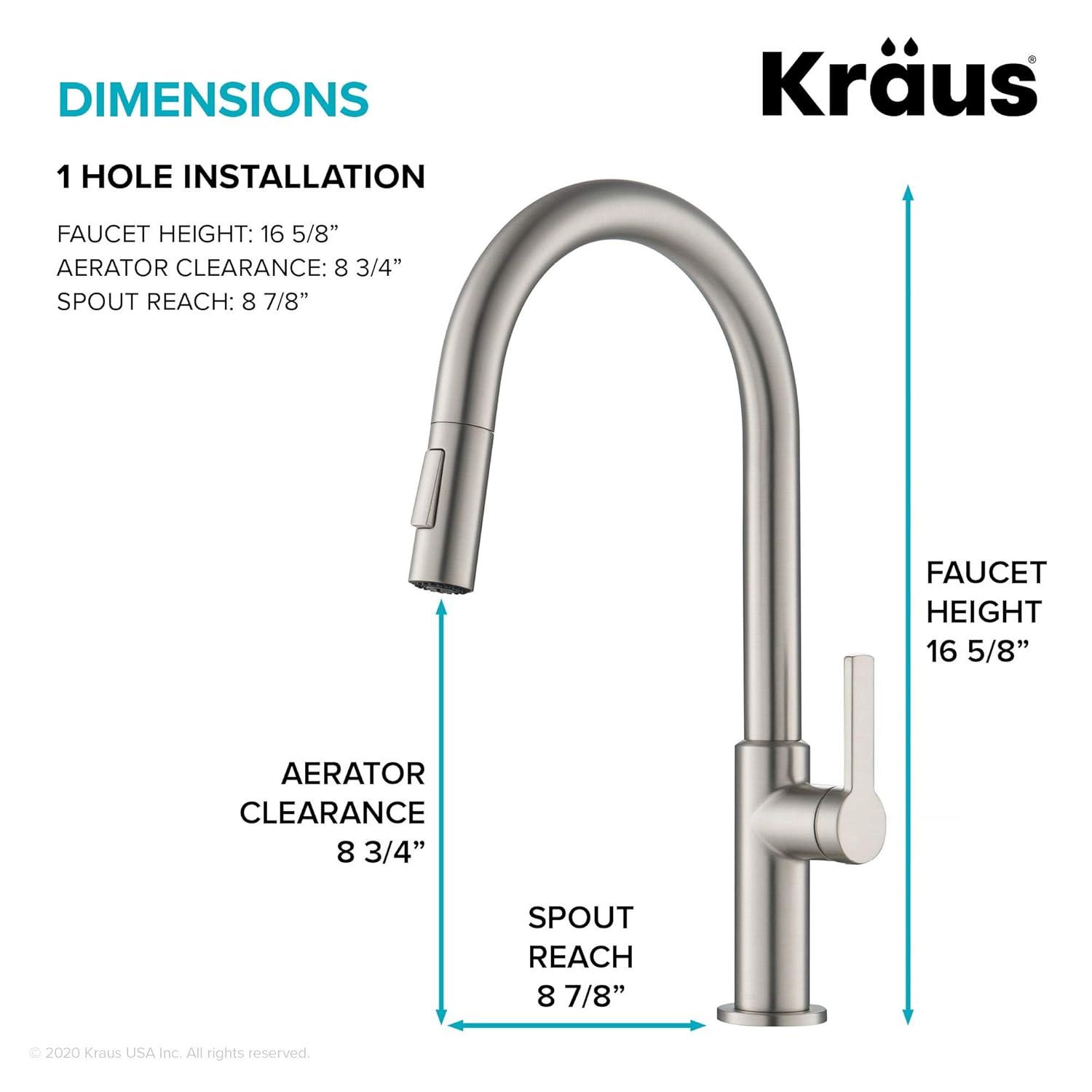 KRAUS Oletto Single Handle Pull Down Kitchen Faucet