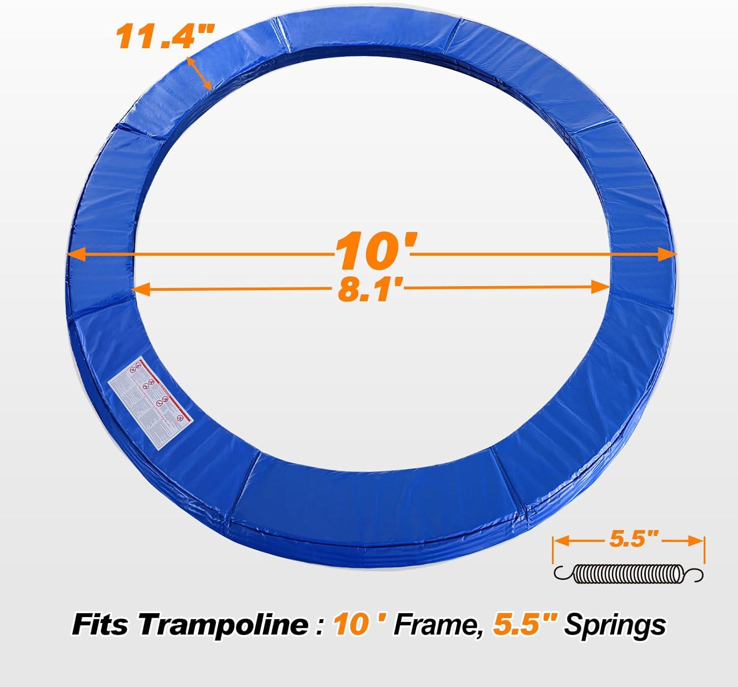 Blue Waterproof Trampoline Safety Pad for 8-16 Foot Frames