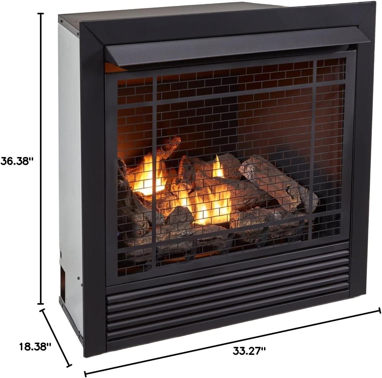 Duluth Forge Dual Fuel Ventless Fireplace Insert - 32,000 BTU, Remote Control FDI32R