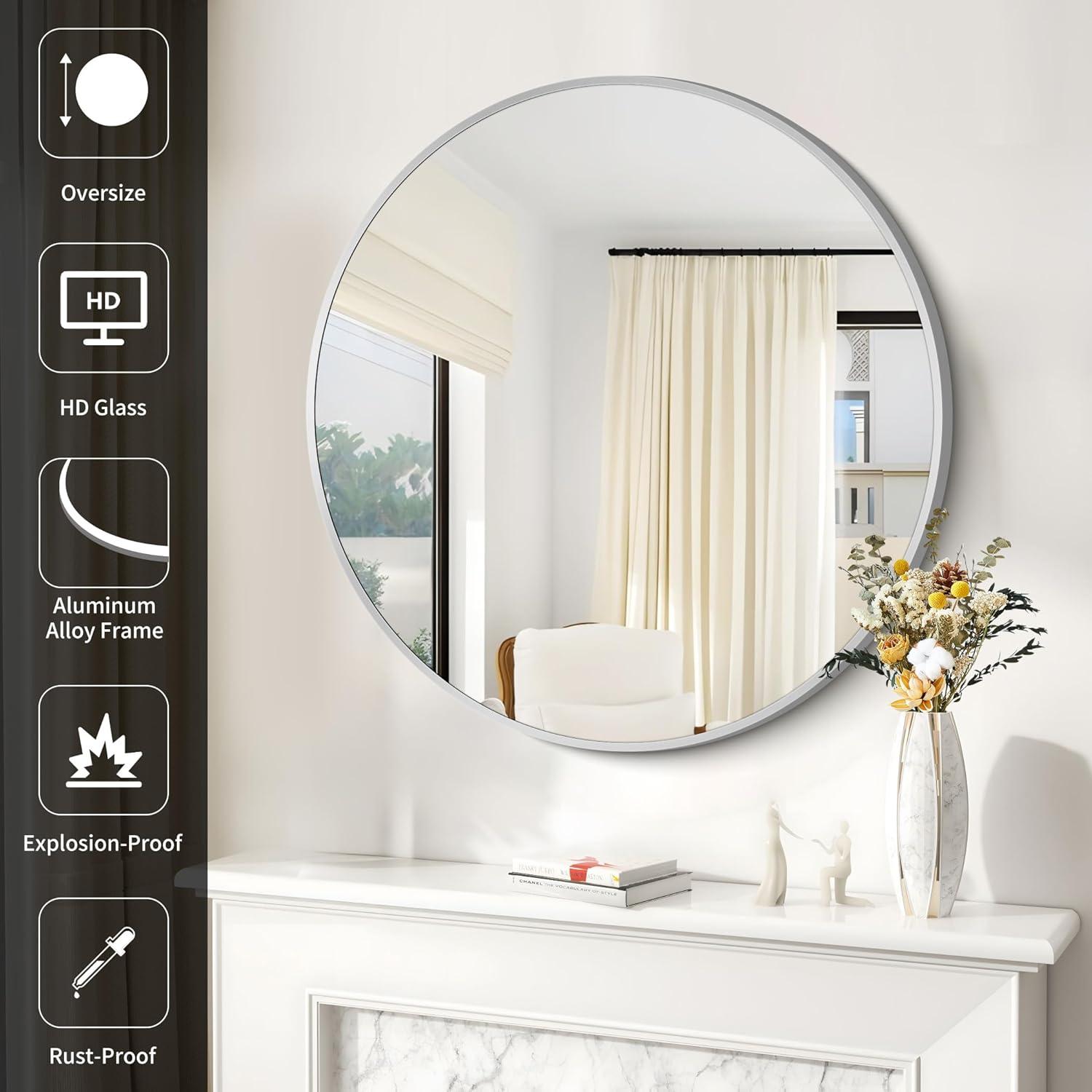 Sabine Metal Round Wall Mirror