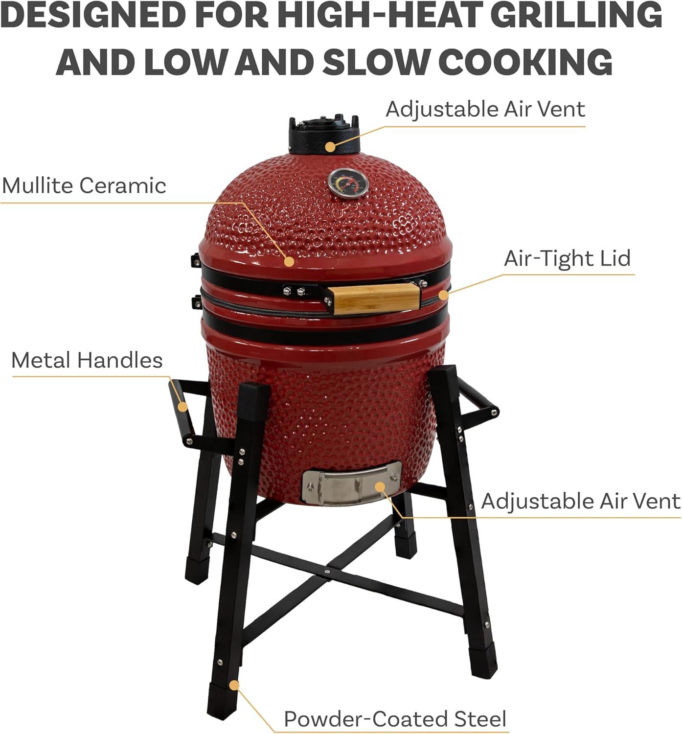 Mullite Kamado Grill with Stand