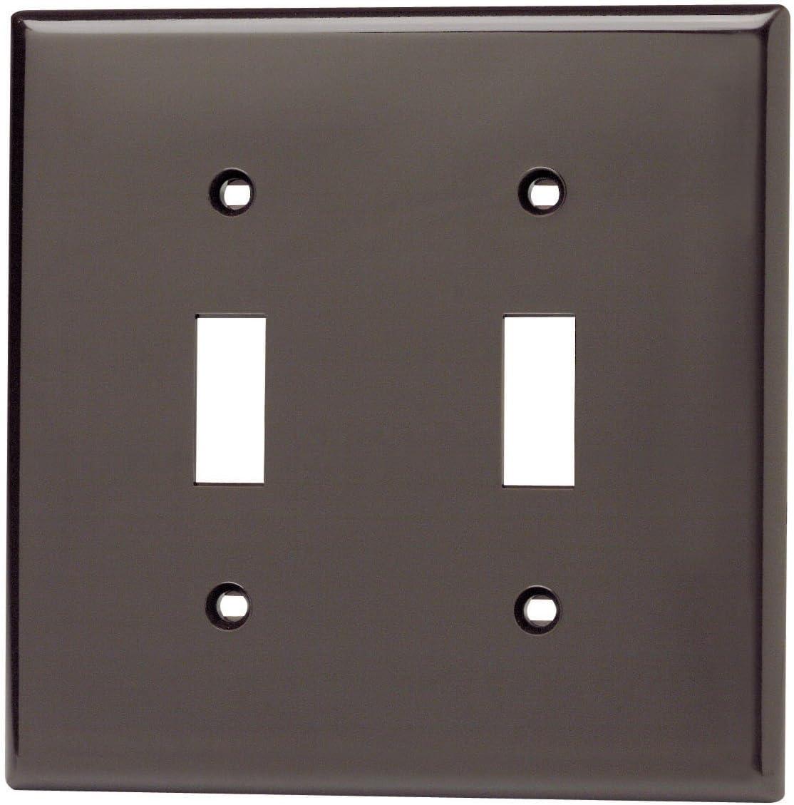 Brown Thermoplastic 2-Gang Toggle Switch Wallplate