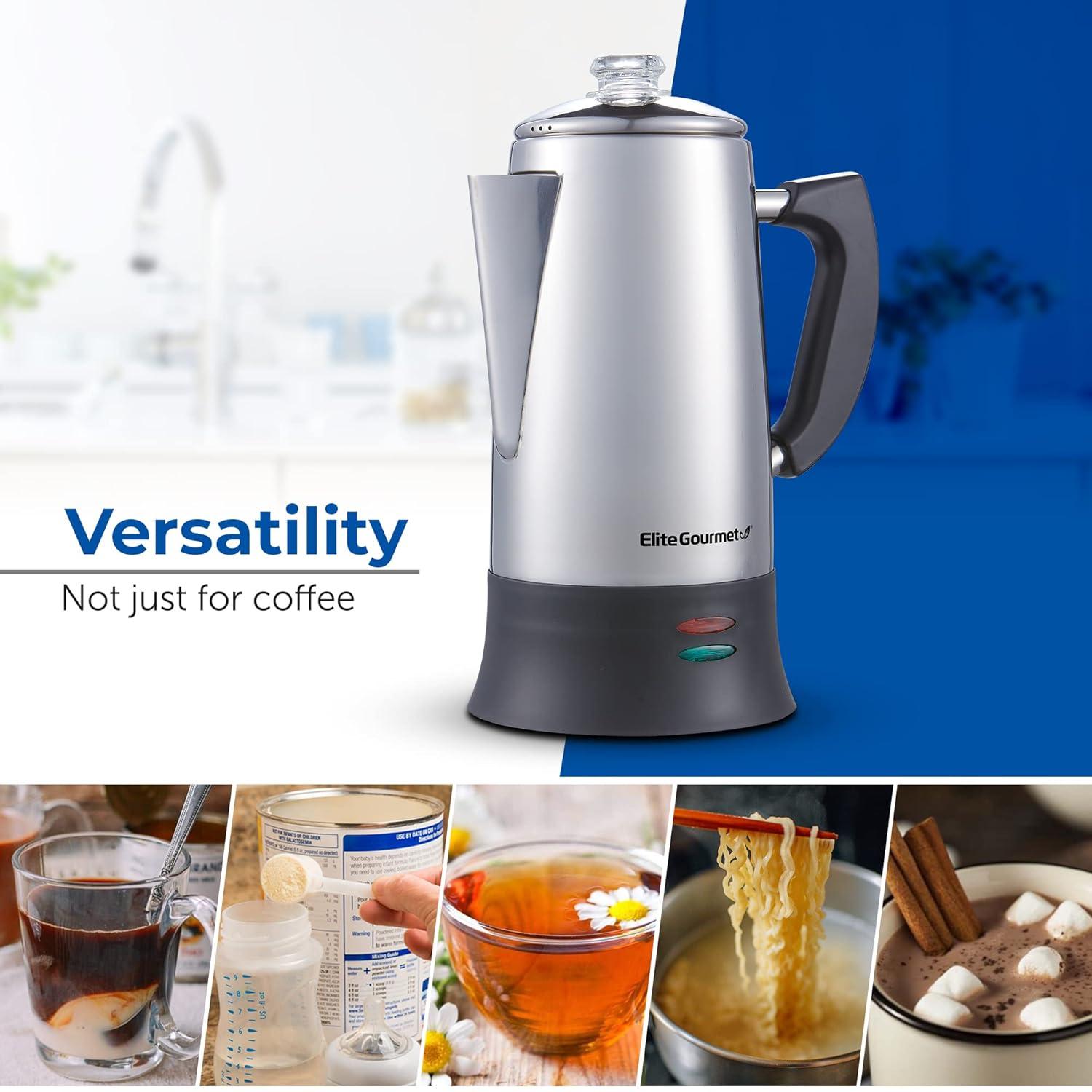 Elite Gourmet Stainless Steel 12-Cup Coffee Percolators