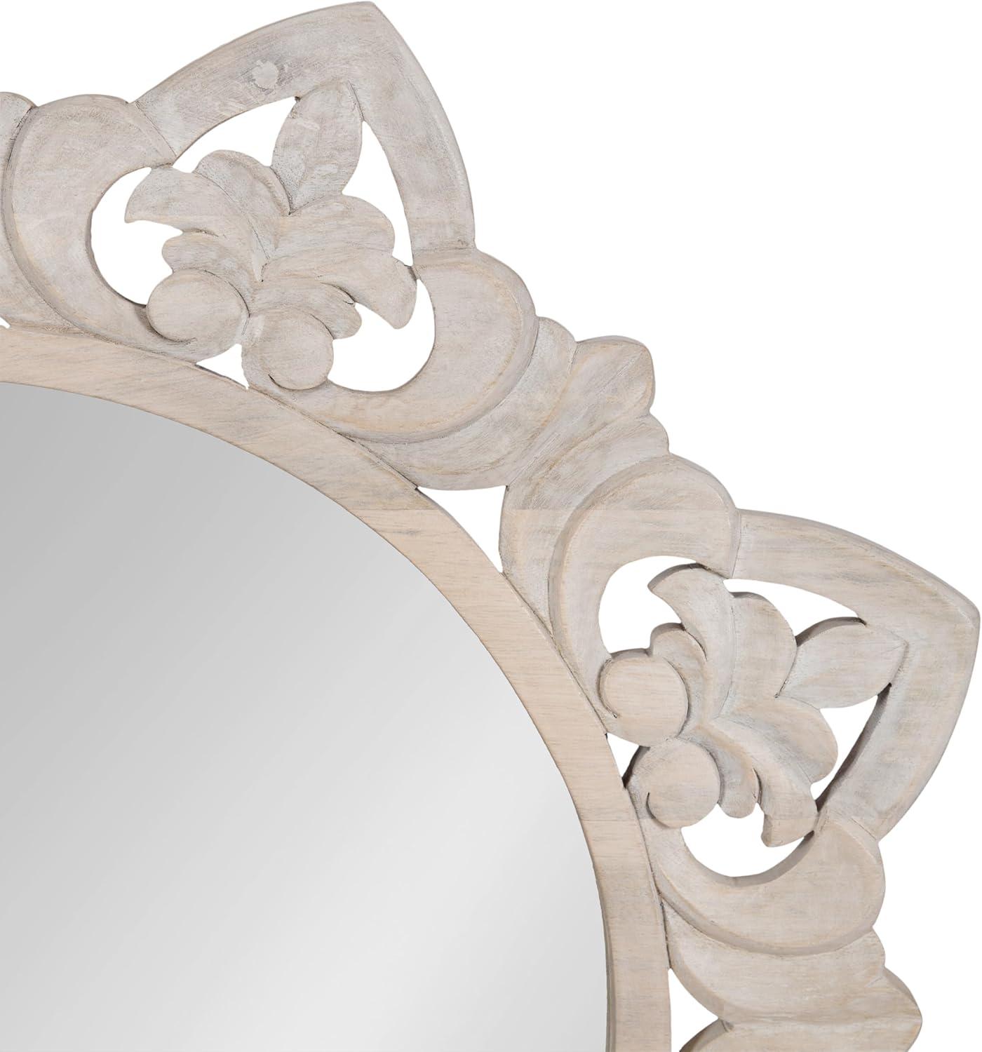 Kate & Laurel All Things Decor 28"x28" Meera Carved Wood Mirror Brown: Artisan Starburst, No Assembly