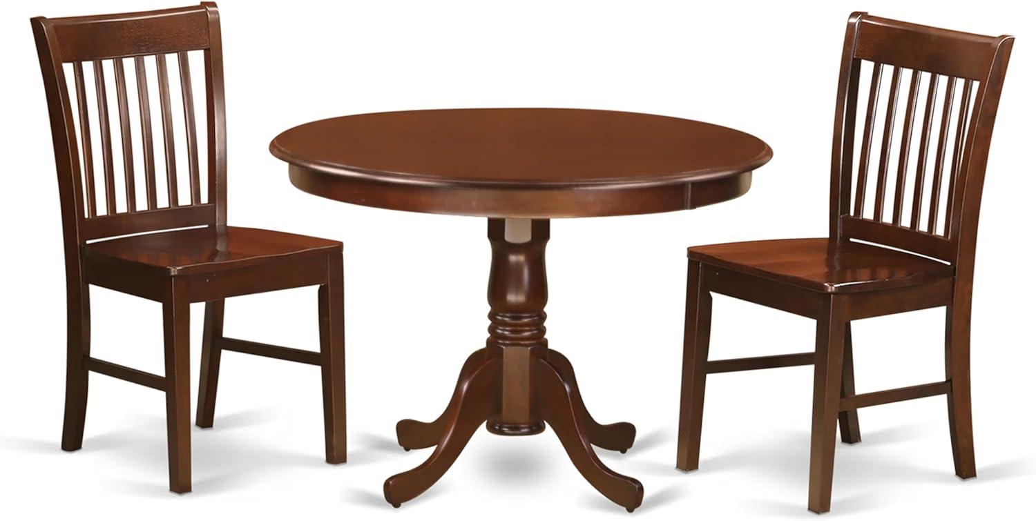 3 Piece Round Kitchen Table & 2 Small Dining Chairs Set