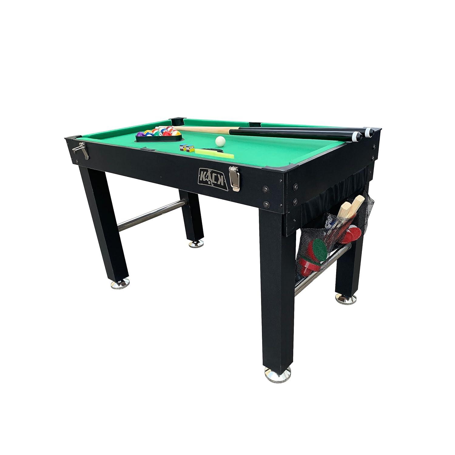 KICK Foosball Tables KICK Quad 48″ 4-in-1 Multi Game Table Combo Arcade Set for Home, Game Room, Friends & Family