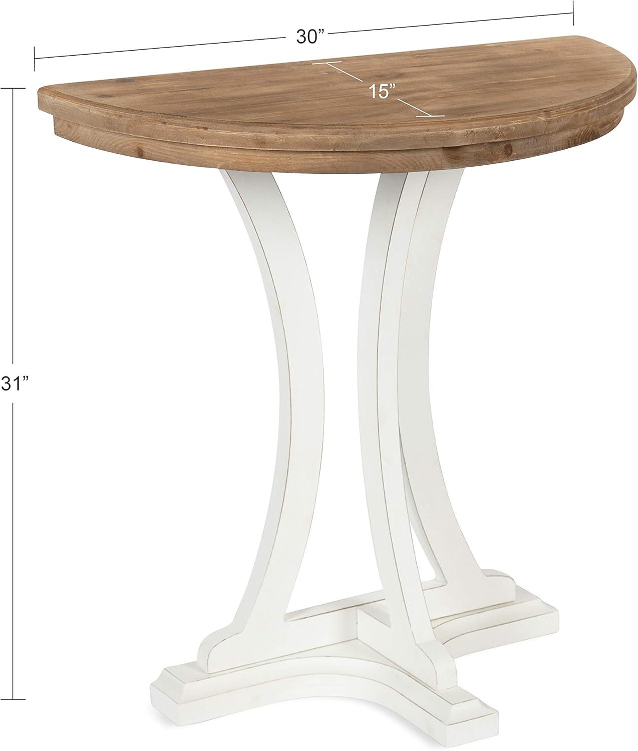 Kate and Laurel Linsley Half Circle Wood Console Table, 30x15x31, Rustic Brown