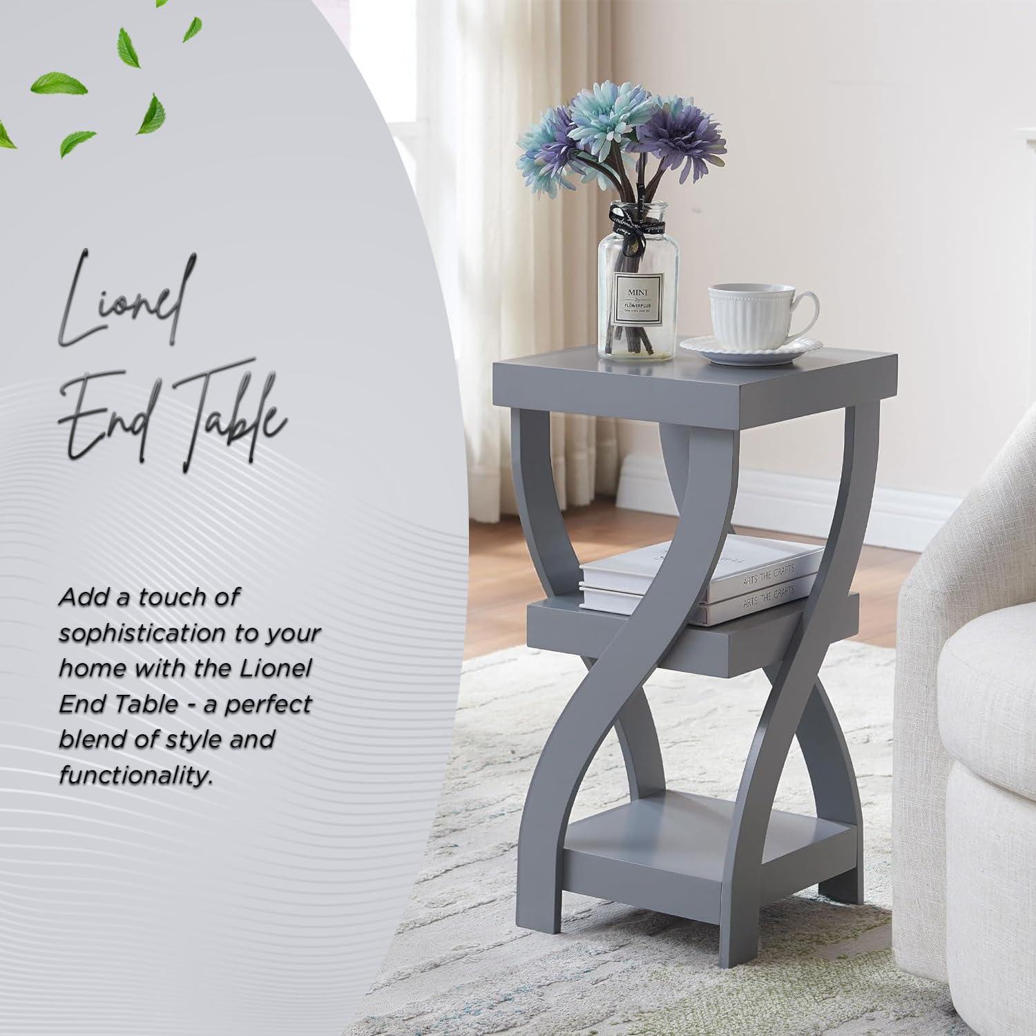 Lark Manor™ Aurianne 3 Tier End Table - Square End Table - Table for Bedroom - End Table with Shelves - Bedside Nightstand - Wooden Table Night Stand - 3 Shelf Small Bookshelf