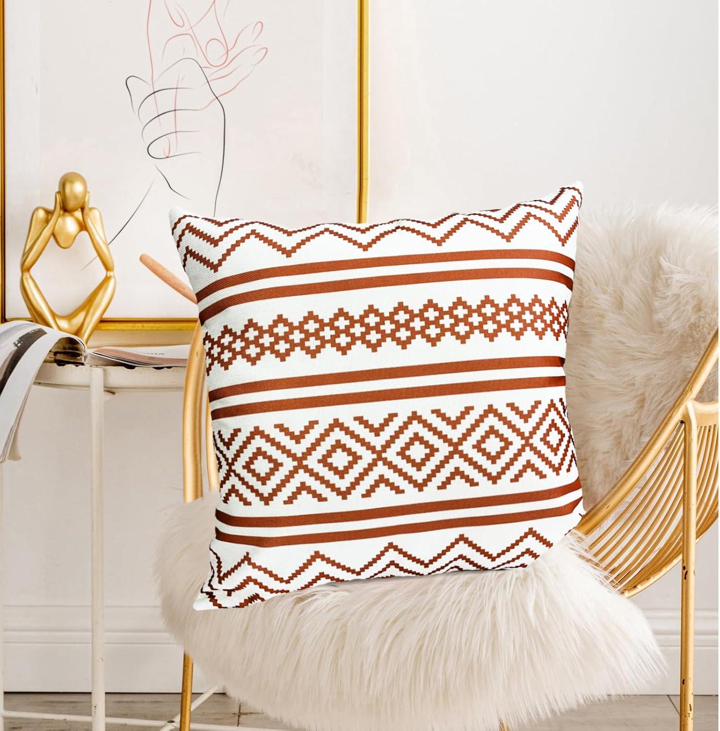 Decorative Throw Pillow Covers Set of 2 Coffee Pillow Covers 16x16 inch Throw Pillow Cases Linen Square Pillow Case,Farmhouse Outdoor Modern Boho Pillow Covers for Couch Sofa Living Room