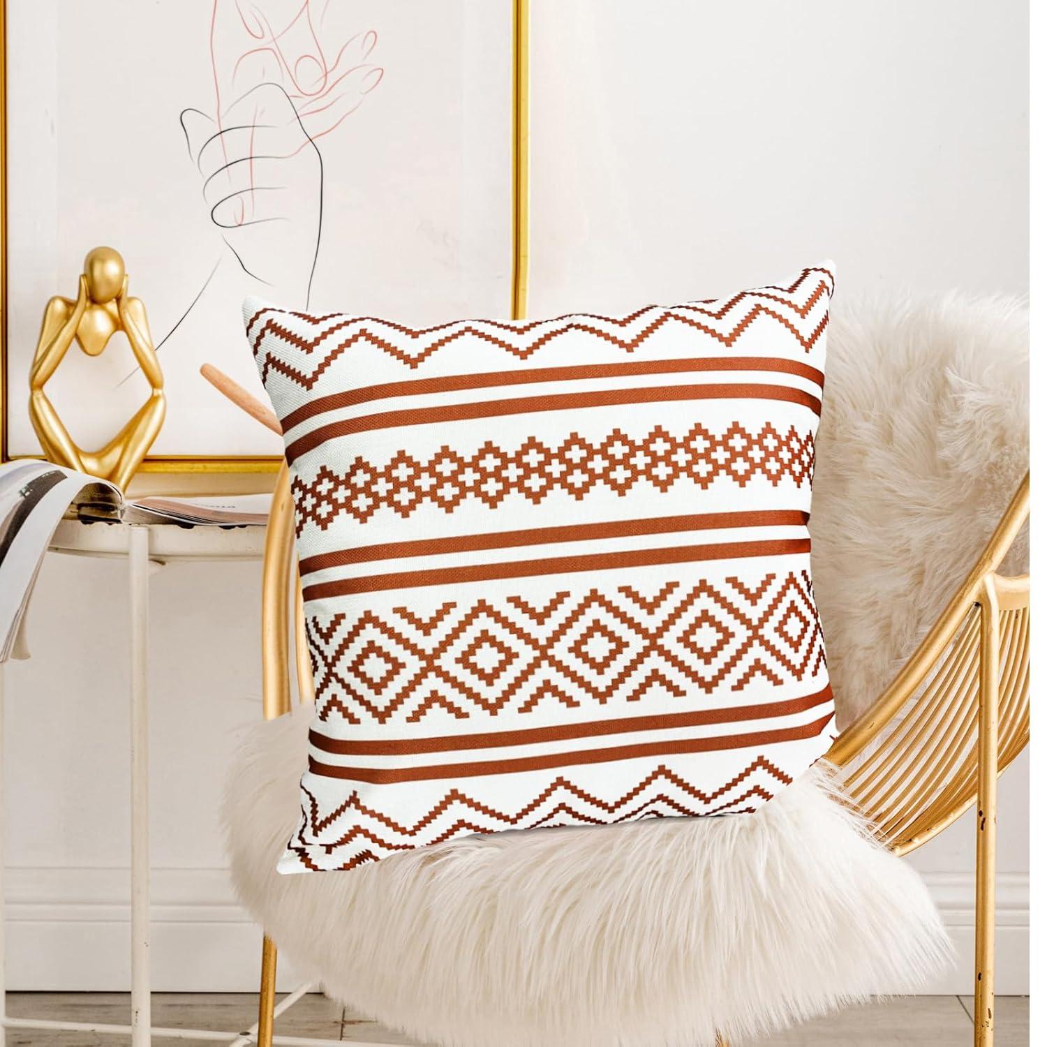 Decorative Throw Pillow Covers Set of 2 Coffee Pillow Covers 16x16 inch Throw Pillow Cases Linen Square Pillow Case,Farmhouse Outdoor Modern Boho Pillow Covers for Couch Sofa Living Room