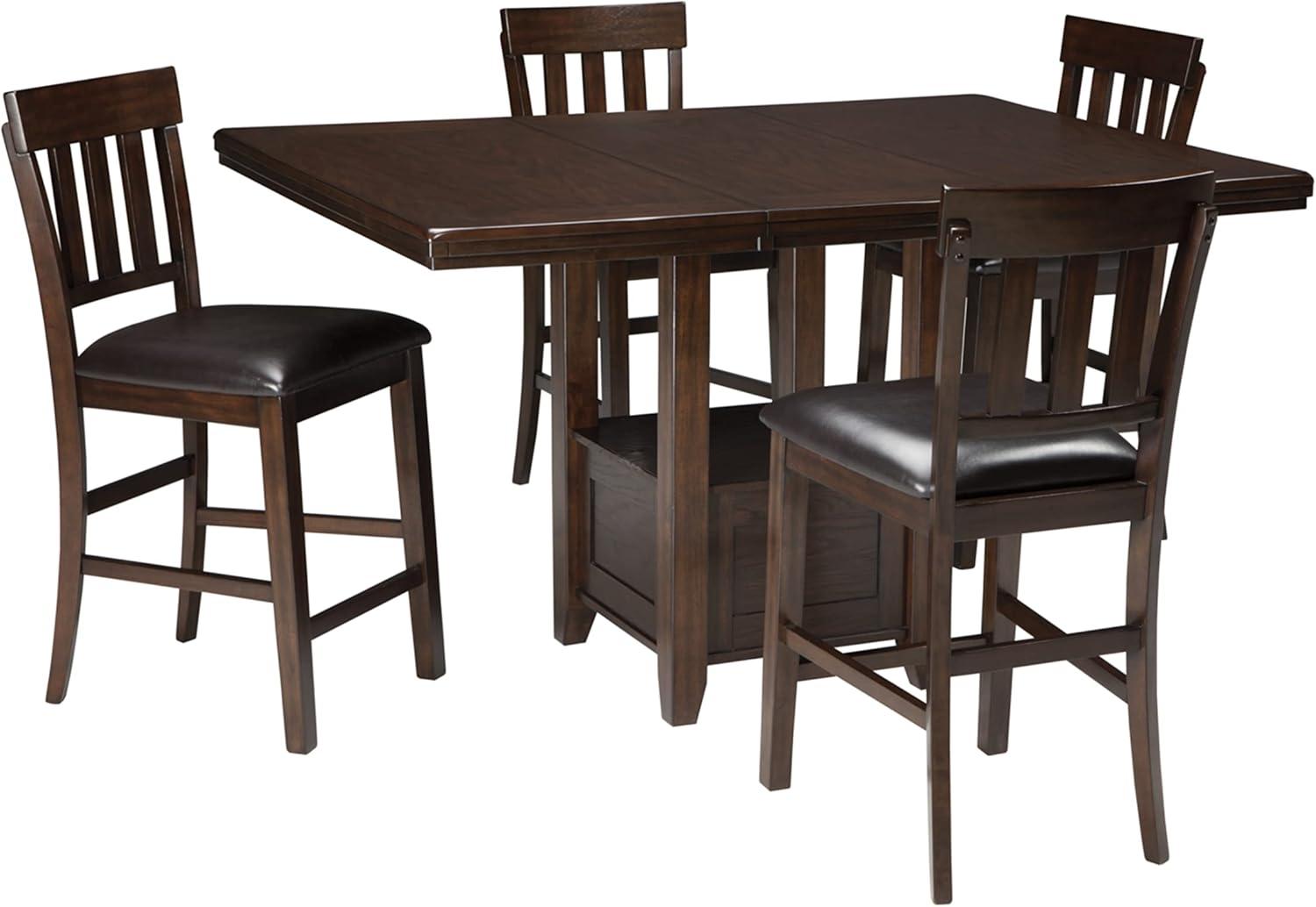 Counter Height Extendable Dining Table Dark Chestnut - Signature Design by Ashley: Removable Leaf, Seats 6, Wood Veneer