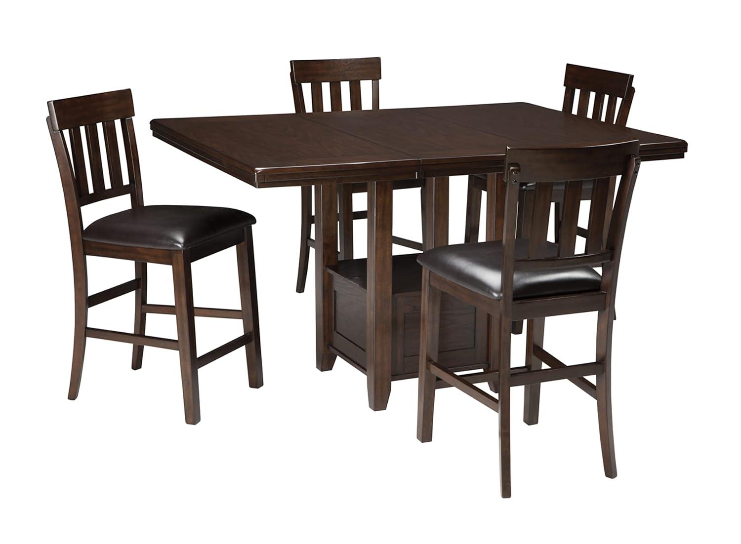 Counter Height Extendable Dining Table Dark Chestnut - Signature Design by Ashley: Removable Leaf, Seats 6, Wood Veneer