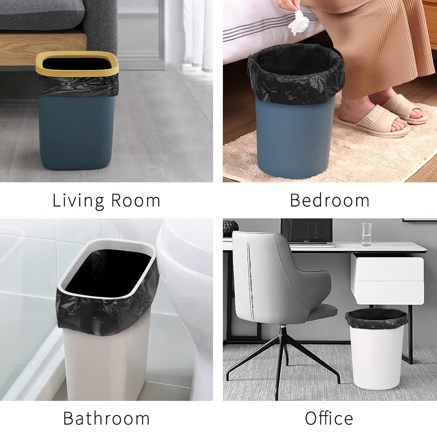 Toplive Trash Bag ,8 Gallon 60 Count Garbage Bag Biodegradable Compostable 1.5 Mil Thickness Trash Bags Wastebasket Bin Liners for Home Bathroom Bedroom Kitchen Office Trash Can(3 Rolls)