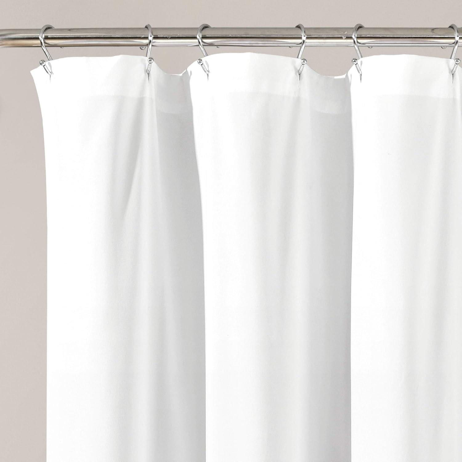 Lush Decor Avery Ruffle Shower Curtain, 72x72, White, Single