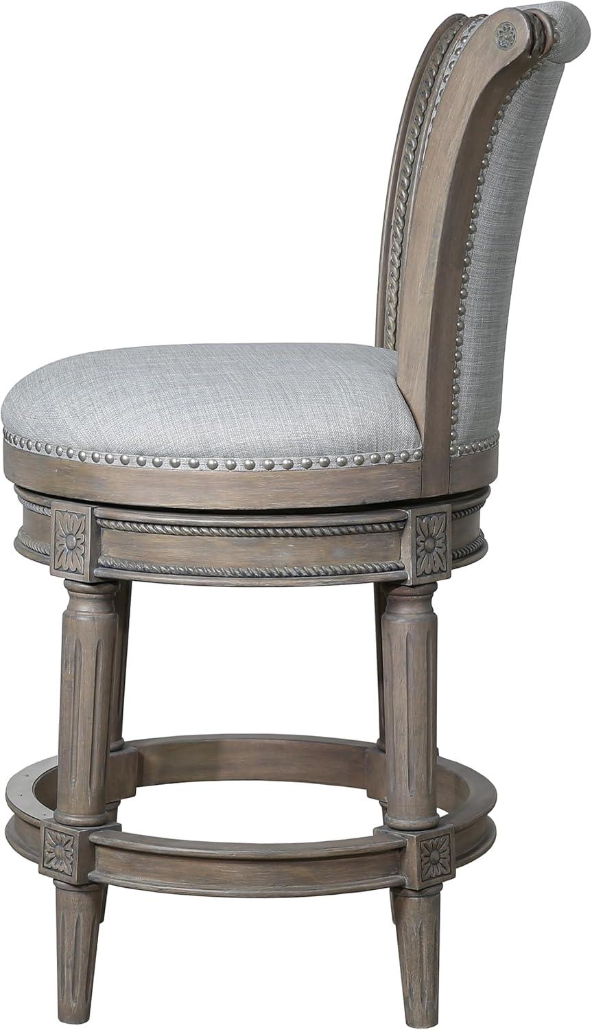 Ophelia & Co. Ted High Back Solid Wood Swivel Bar Stool