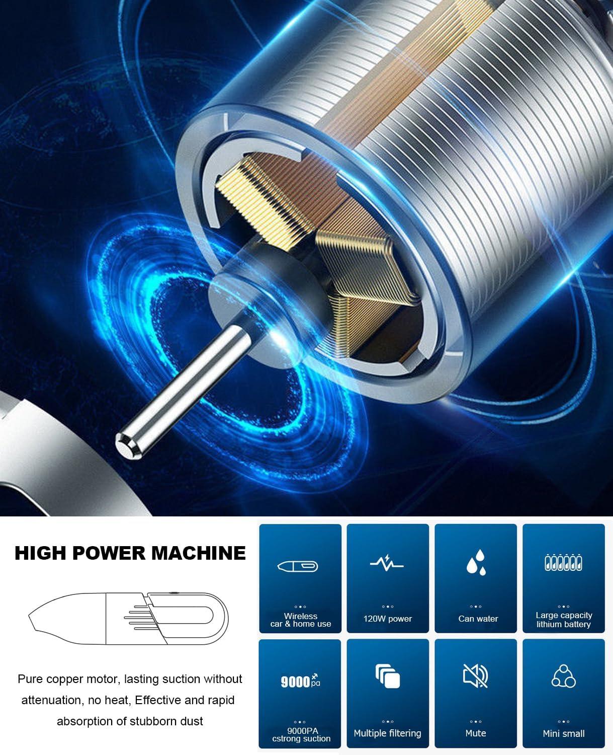 Handheld Vacuum Cleaner Cordless, Mini Portable Car Hand Vacuum Cleaner, Powerful Suction Hand Vac, Rechargeable Lightweight Handheld Vacuum for Home, Car, and Keyboard - USB Charging
