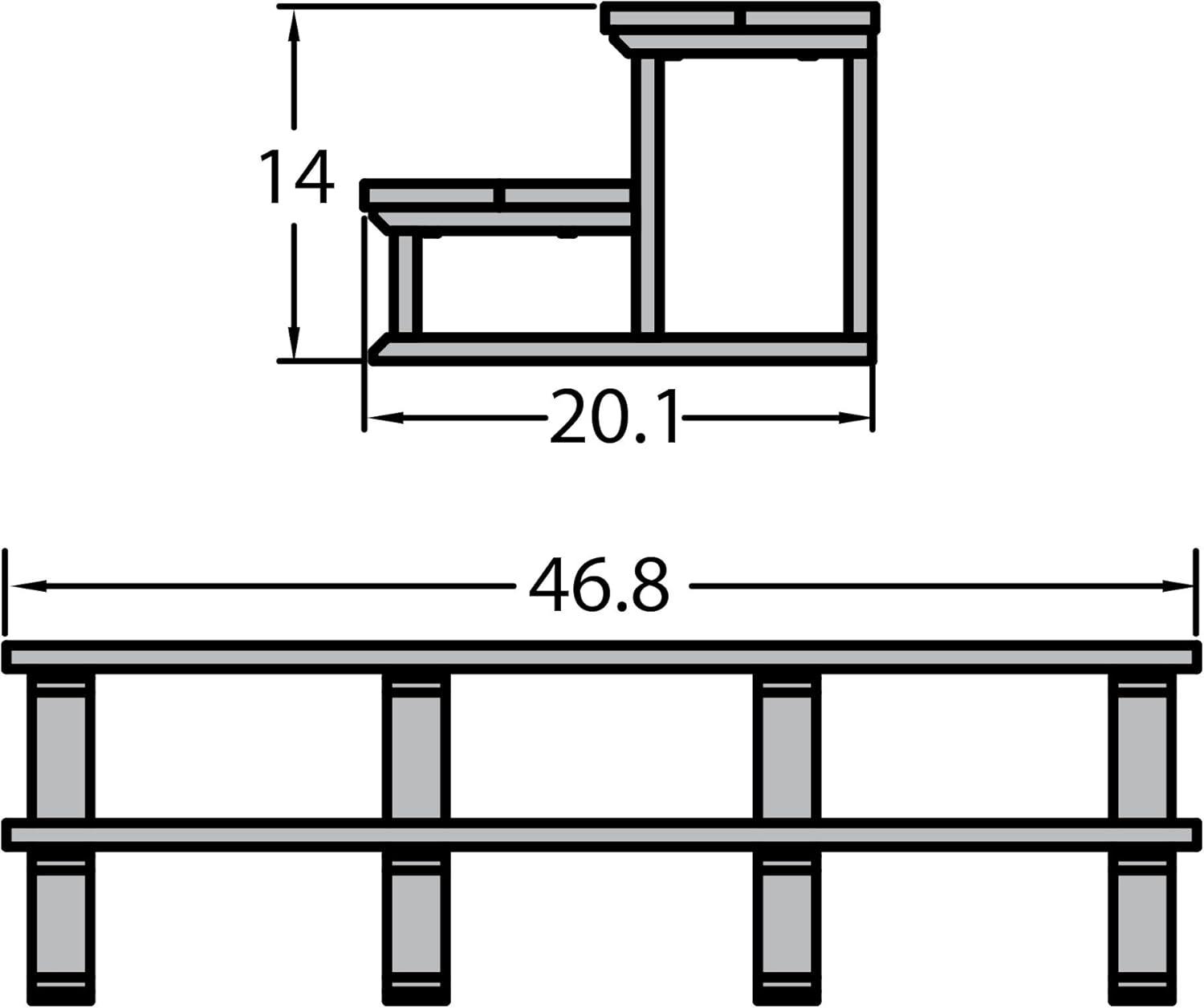 Highwood Black 47" Poly Lumber Two-Tier Hot Tub Steps