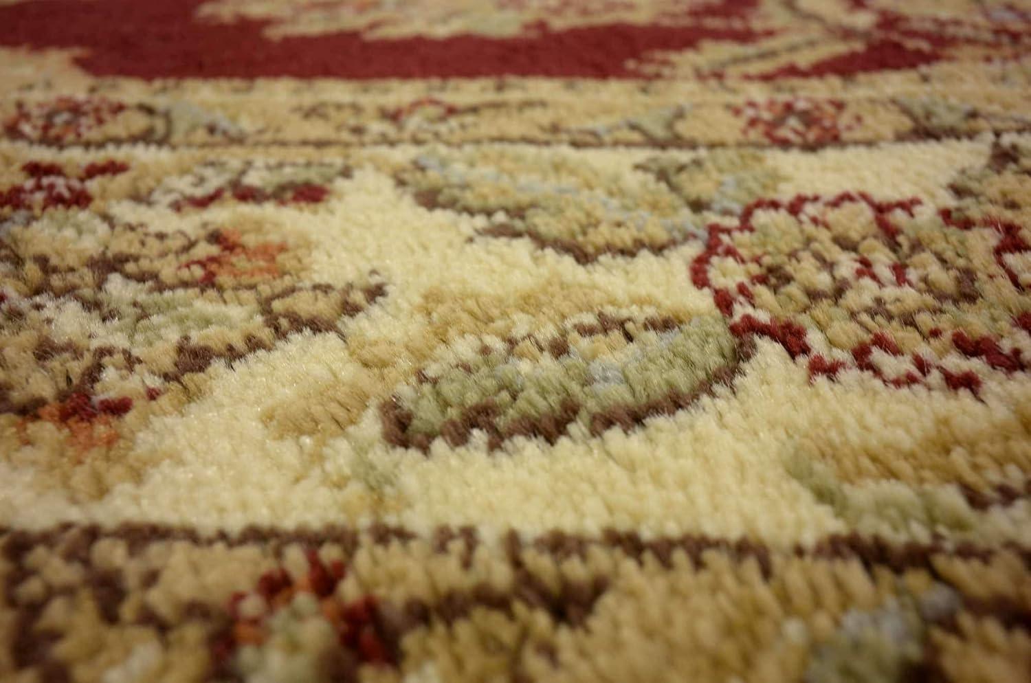 Unique Loom Voyage Collection Area Rug - Reddington (4' 1" Square Red/Cream)