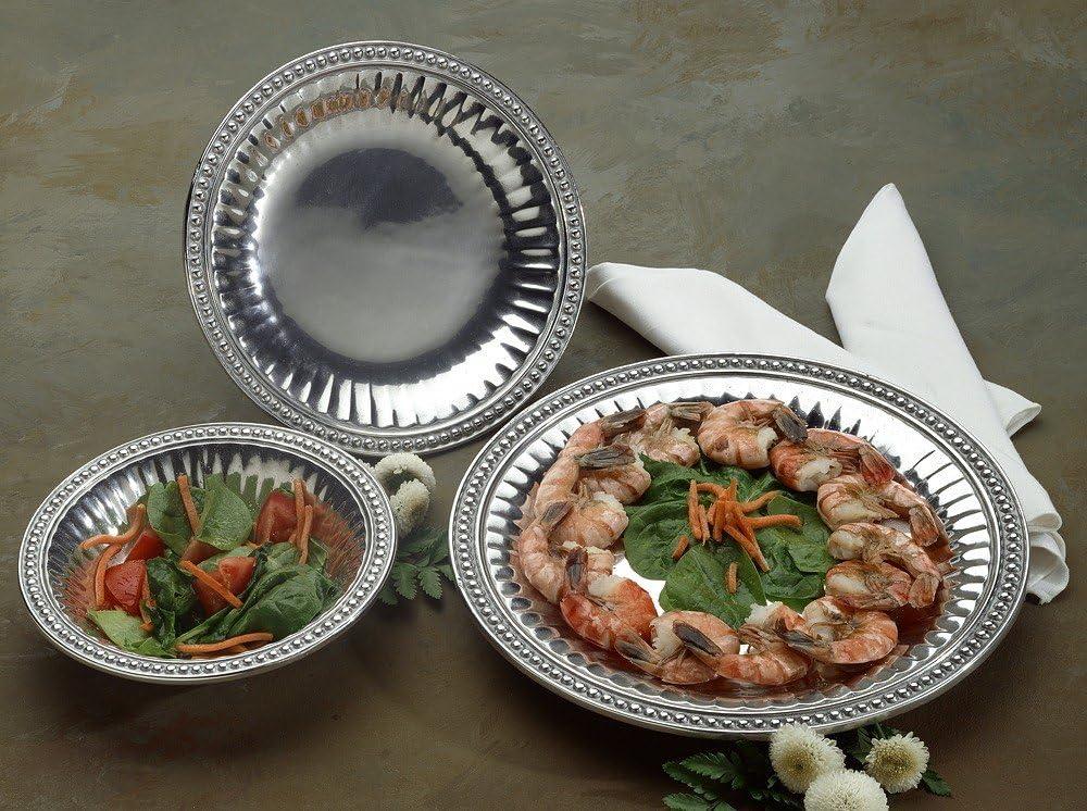 Wilton Armetale Wilton Armetale Flutes and Pearls Oval Serving Tray, 15.5-Inch-by-17.75-Inch