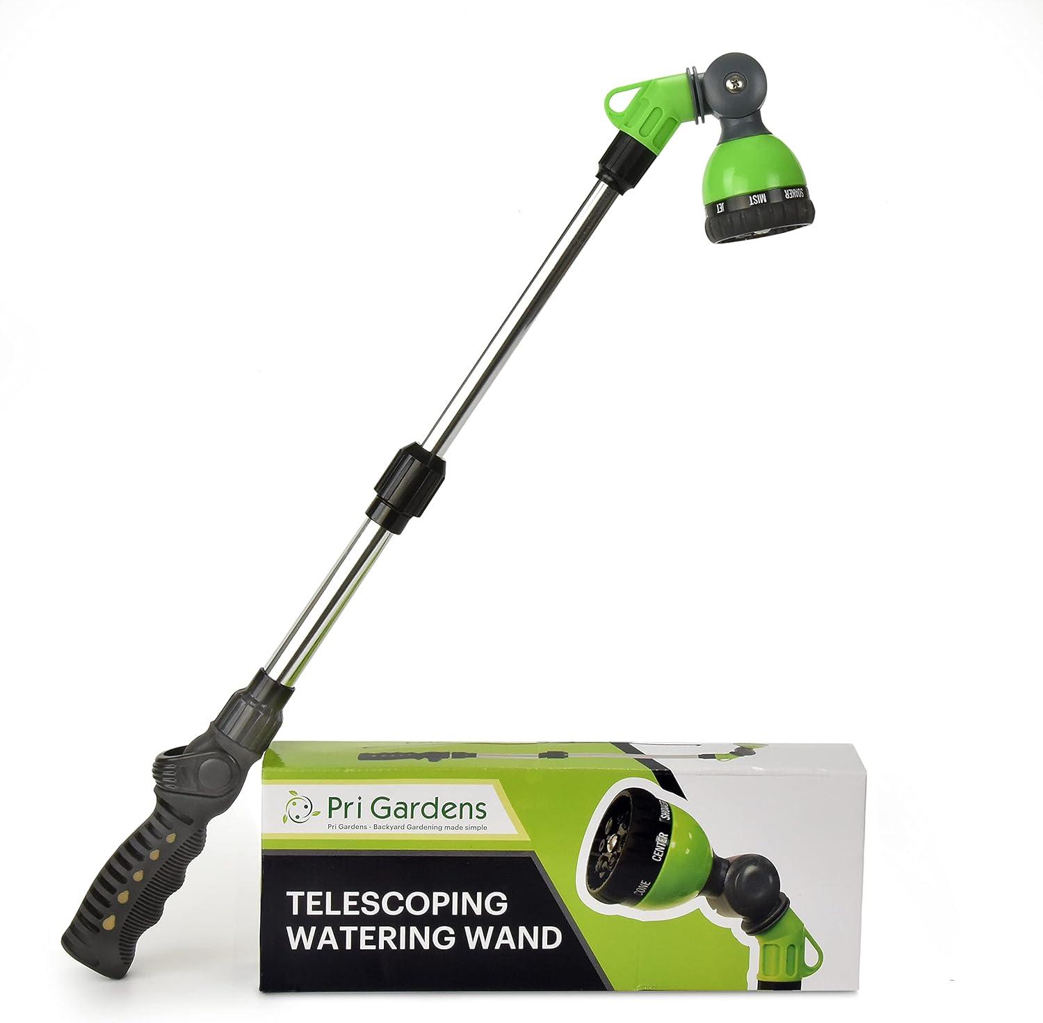 Watering Wand 18"- 24", Zinc Alloy Handle, Stainless Steel Tube, Ratcheting Head, Thumb Control and Soft Handle.