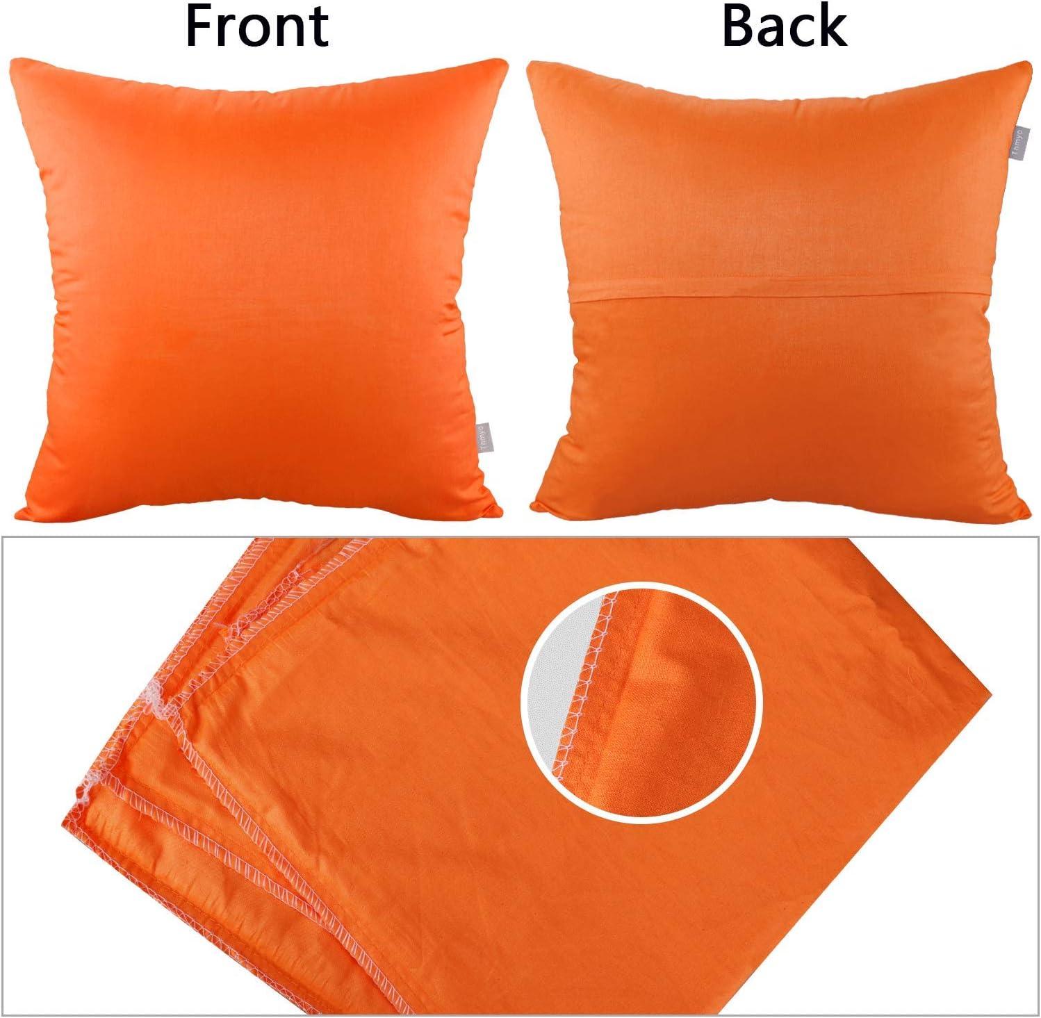 Set of 4 Orange Cotton Euro Pillowcases