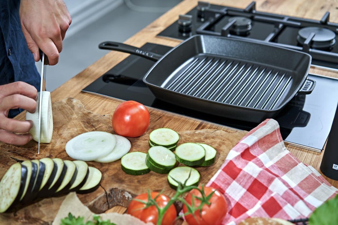 Staub ® 12" Matte Black Enameled Cast Iron Square Grill Pan