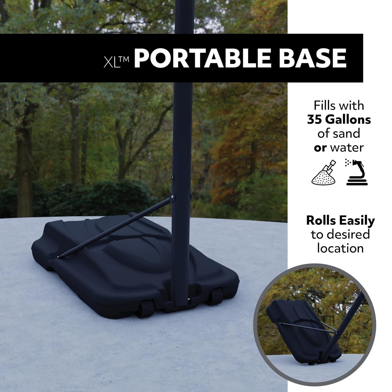 50" Clear Polycarbonate Portable Basketball Hoop with Adjustable Height