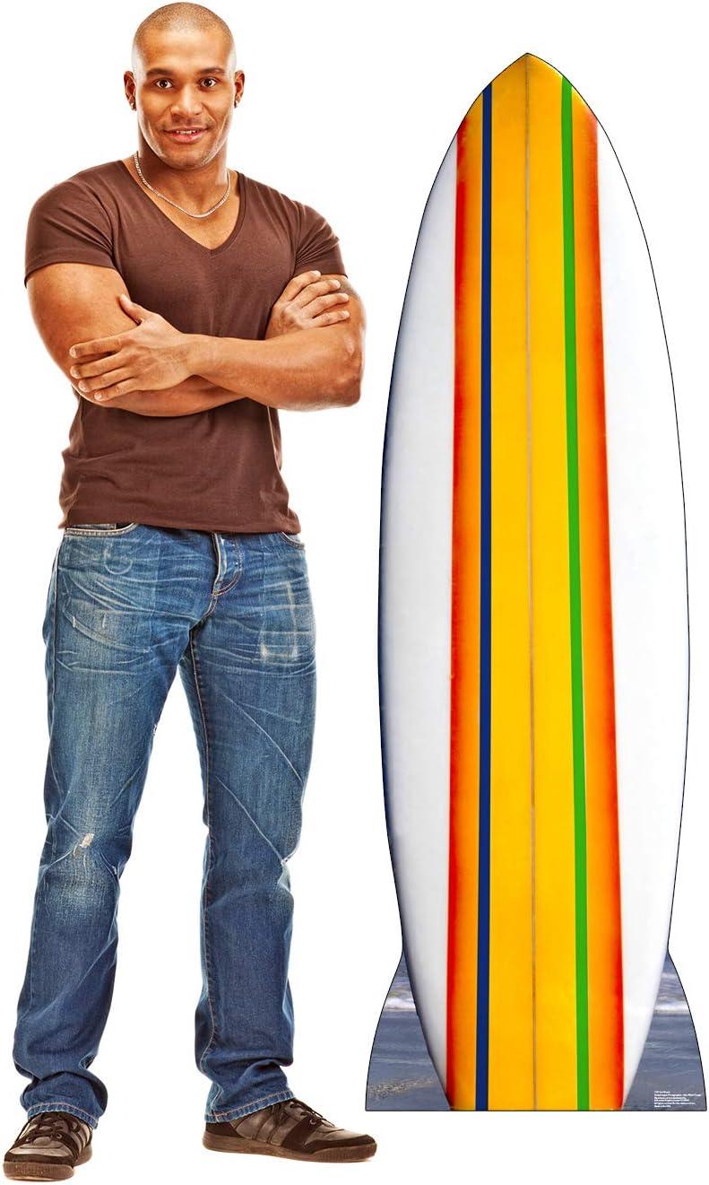 Life-Size Multicolor Surfboard Cardboard Standup