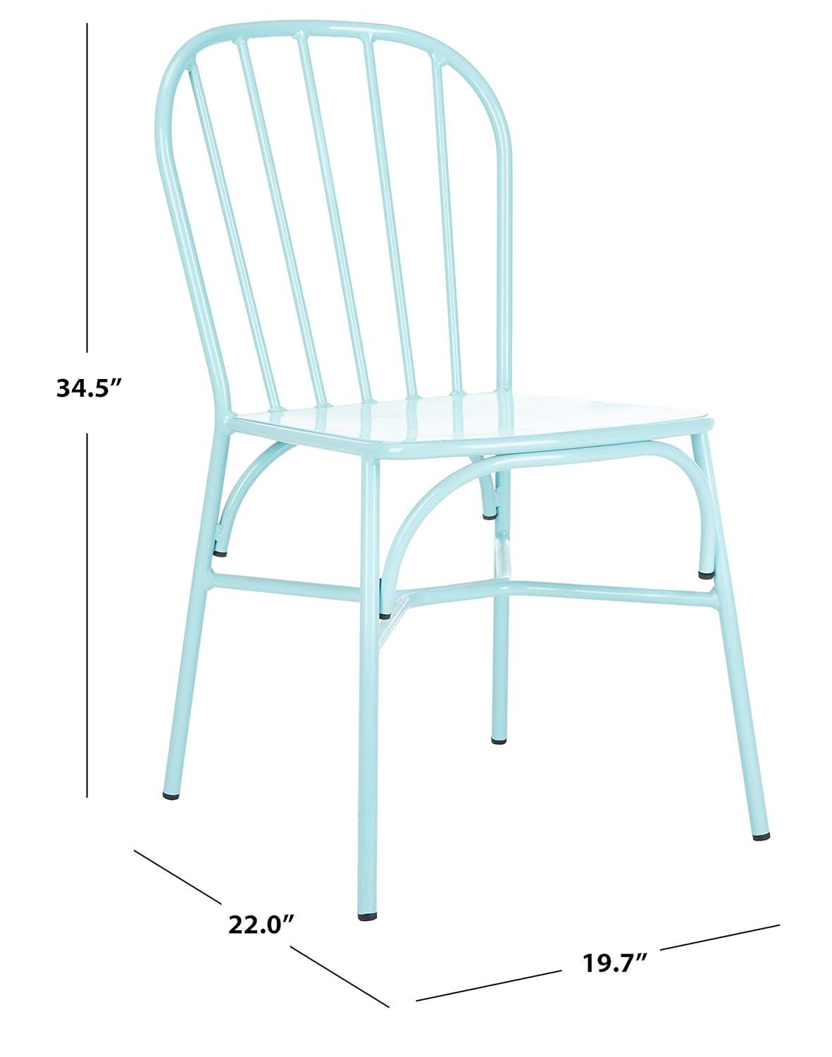 SAFAVIEH Everleigh Outdoor Patio Side Chair, Baby Blue, Set of 2
