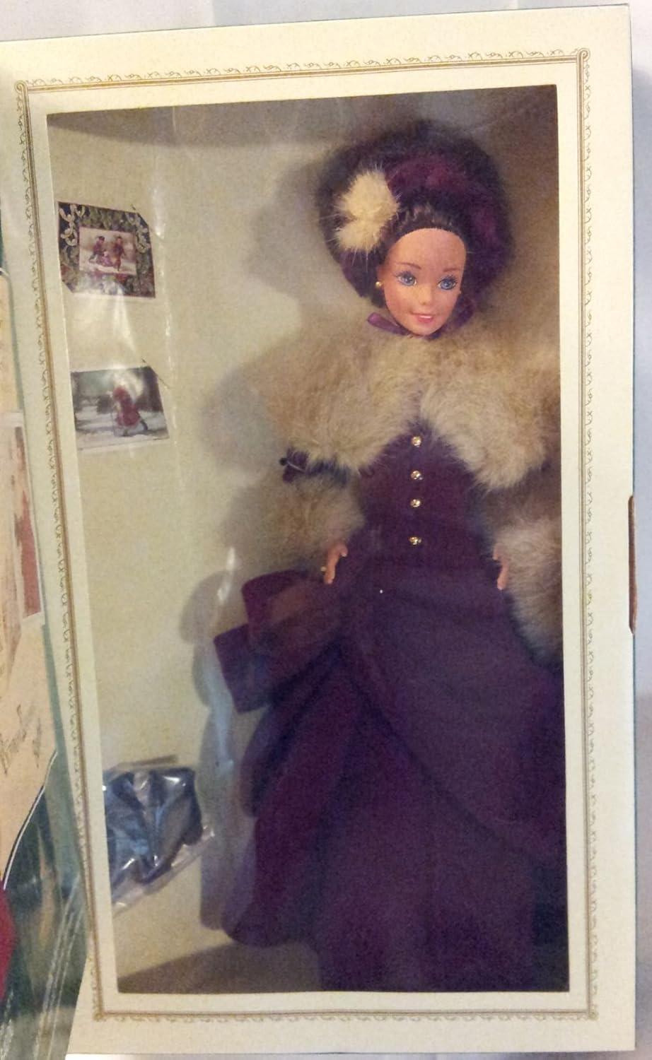 Victorian Elegance Barbie Doll in Maroon and Faux Fur