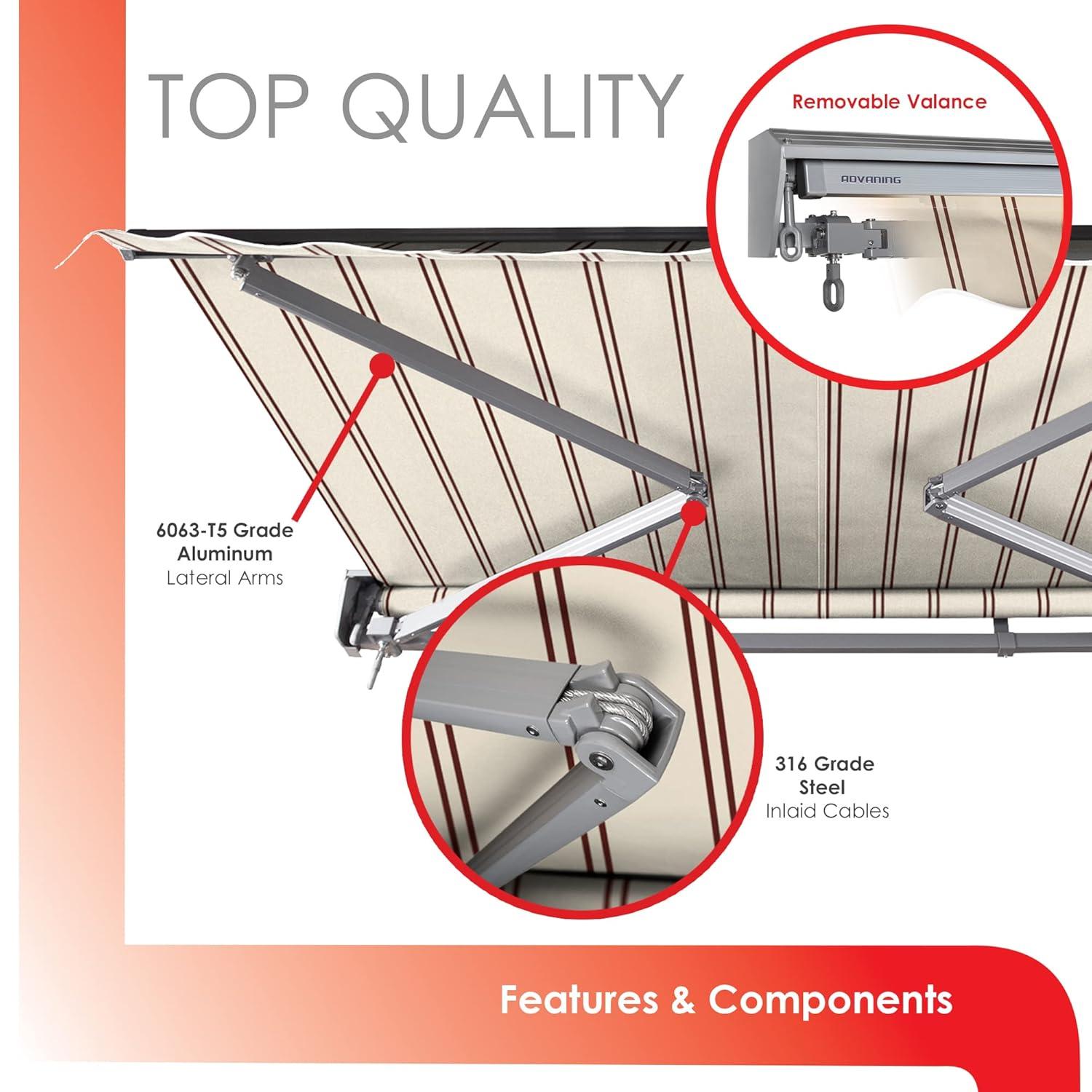 Advaning Classic Motorized Retraction Slope Patio Awning