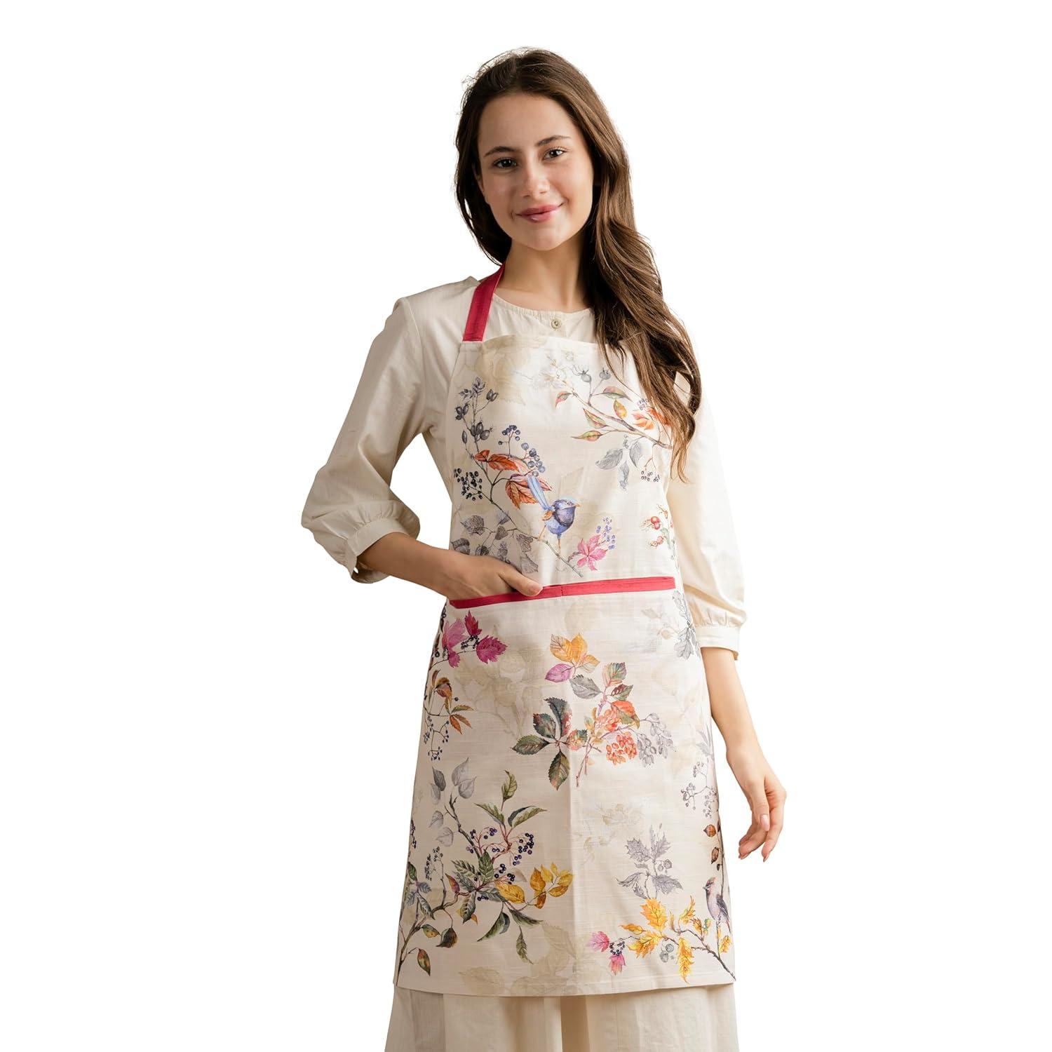 Maison d' Hermine 100% Cotton Apron for women with Pocket Kitchen Chef Apron for Men Cooking Gardening Server Waitress Maid