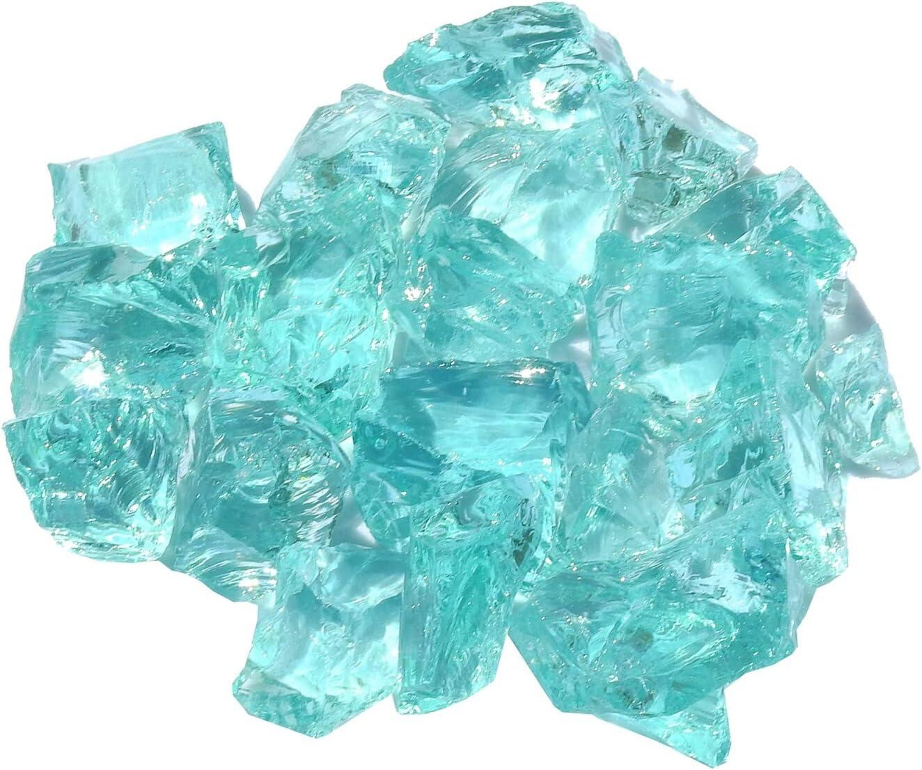 Aqua Medium Recycled Landscape Glass for Fire Pits