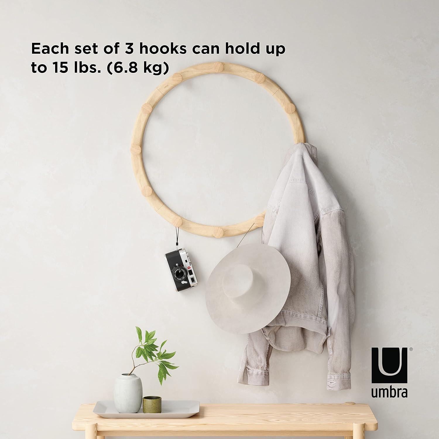 Umbra Slinka 12 Hook Set of 4 Wall-Mounted Natural