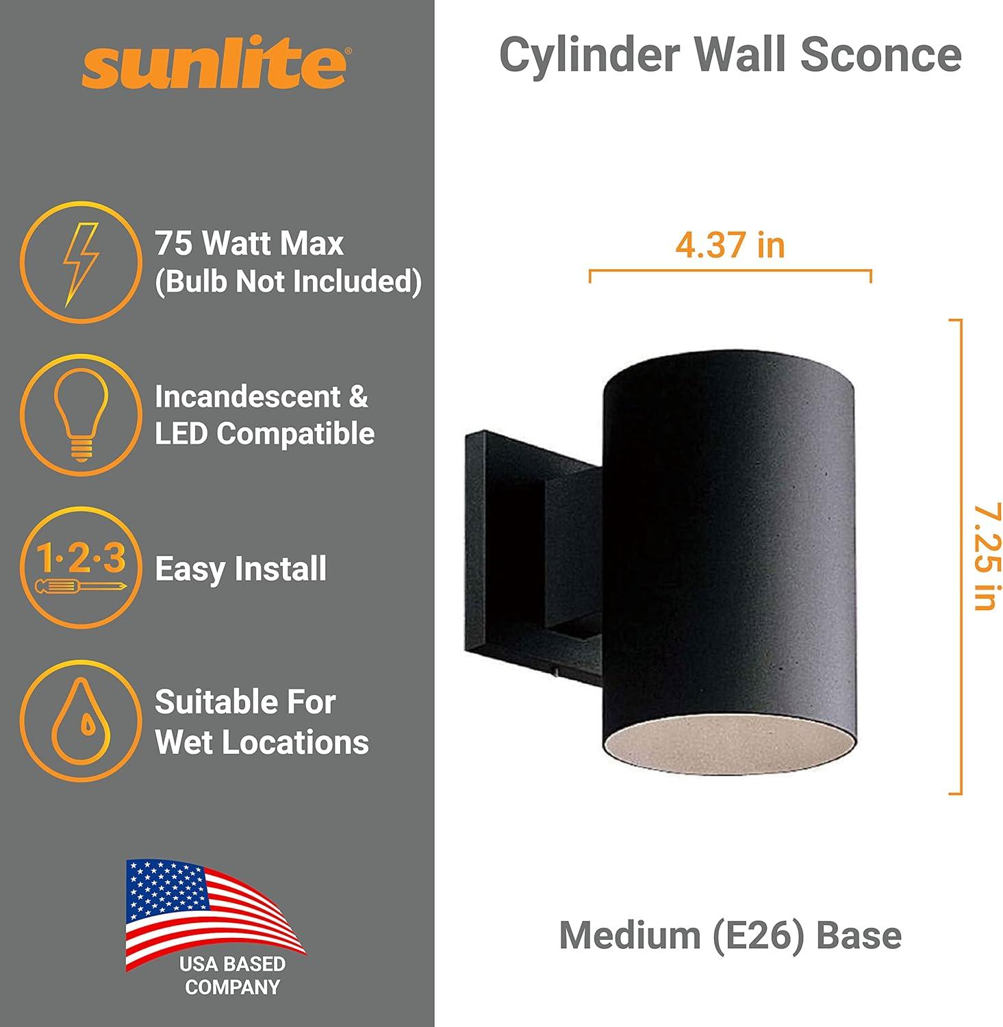 Matte Black Minimalist Cylinder LED Wall Sconce