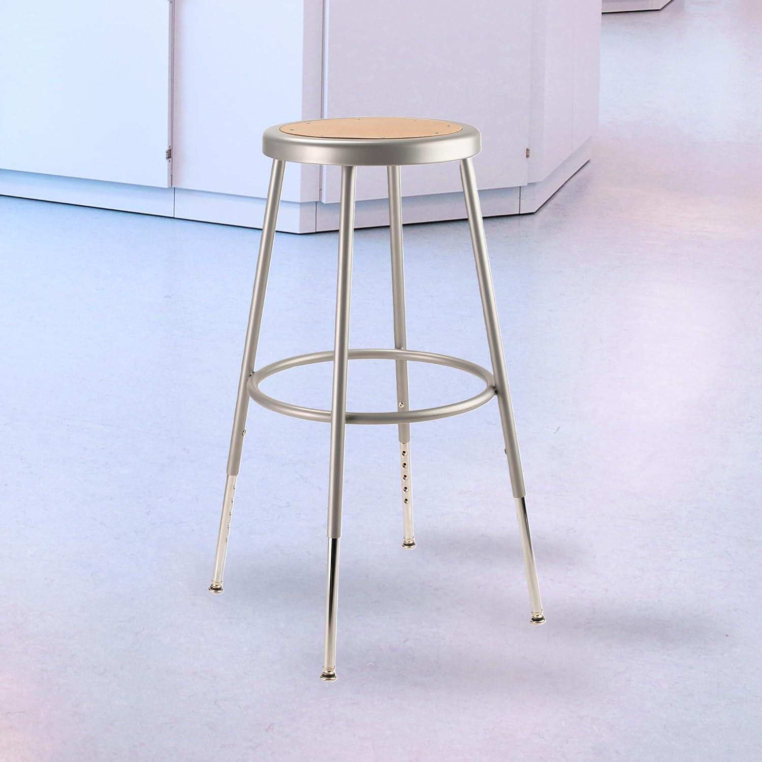 National Public Seating 6200 Series Height Adjustable Heavy Duty Steel Stool with Footring
