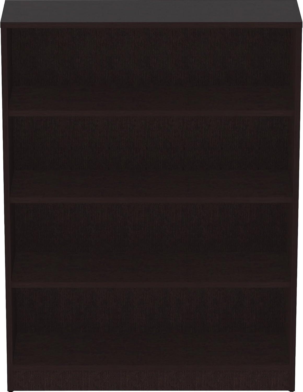 Lorell Bookcase, 4-Shelf, 3 Adj Shelves, 36"X12"X48", Espresso (LLR18227)