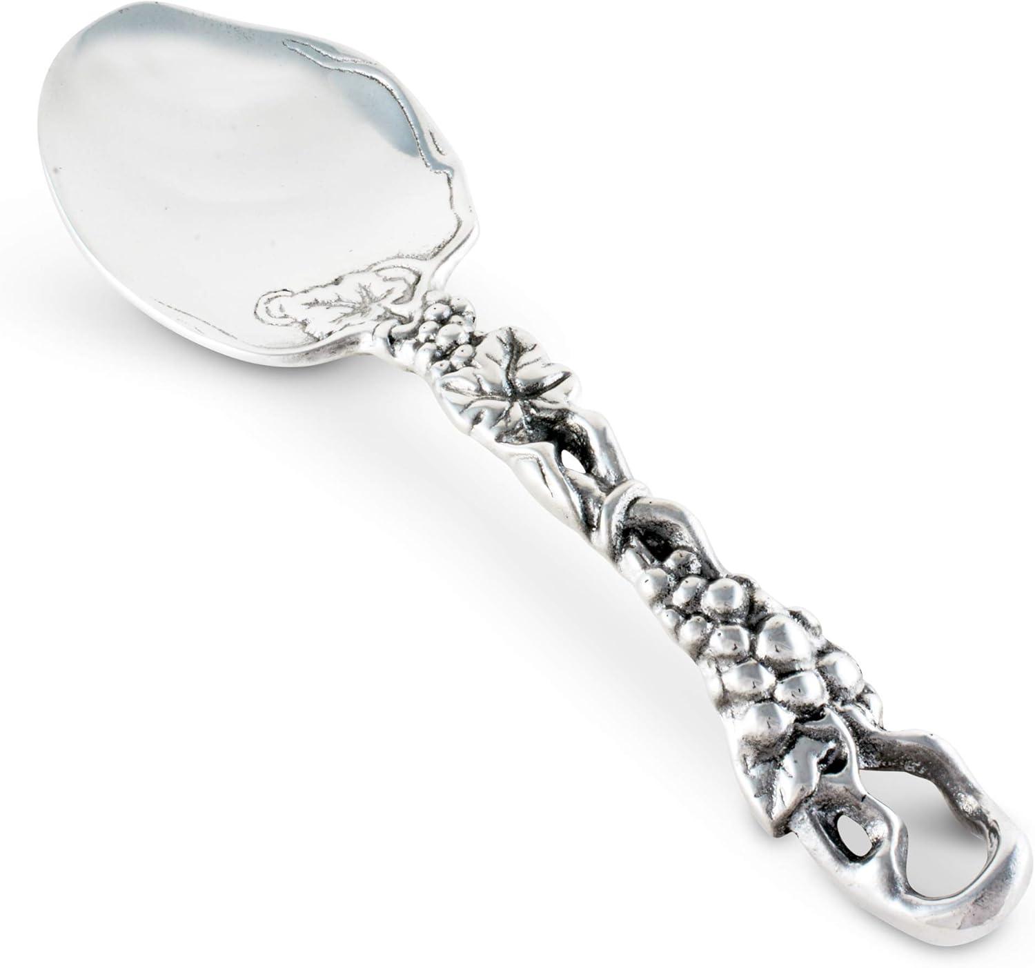 Ornate Silver Aluminum Grape Serving Spoon