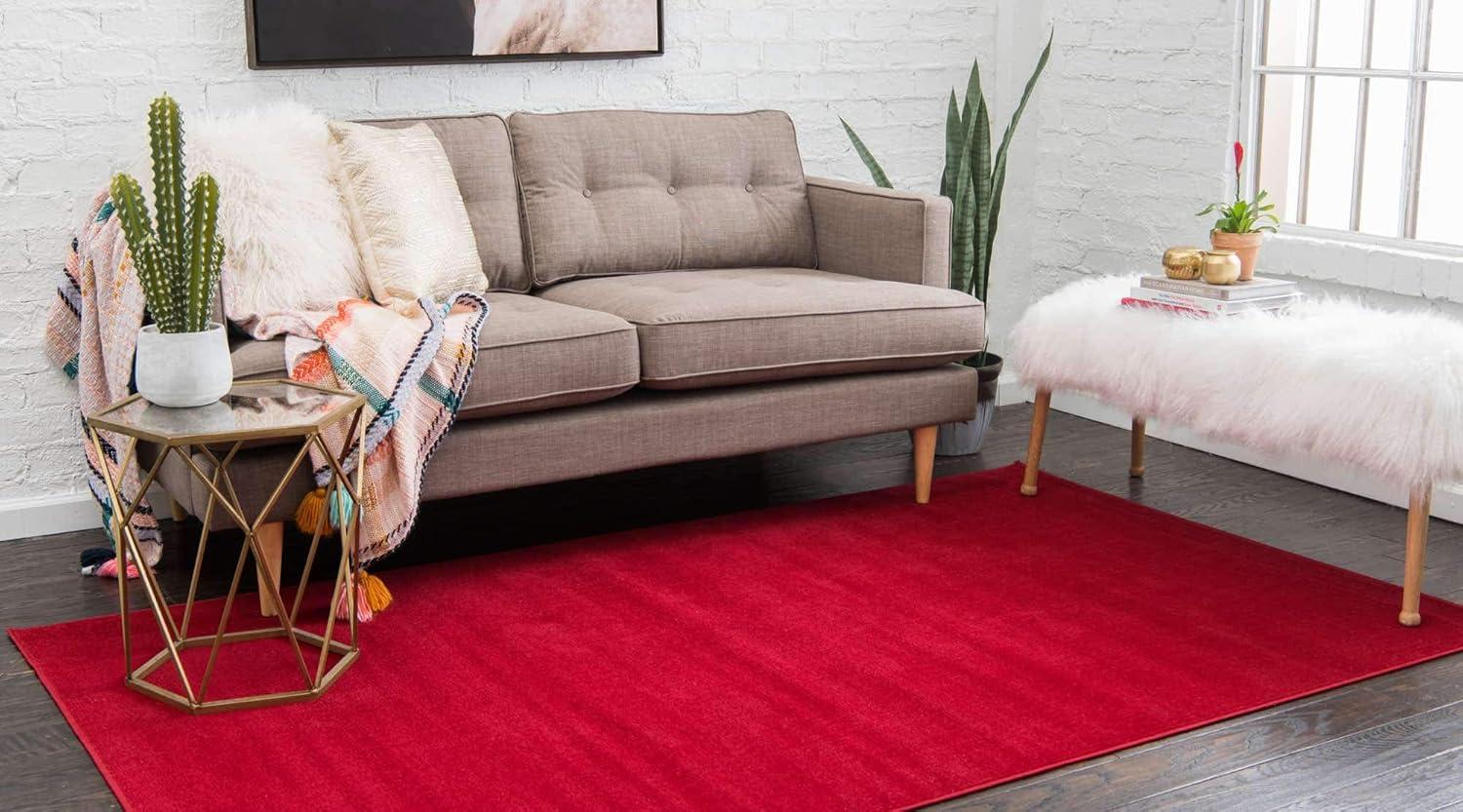 Unique Loom Williamsburg Collection Area Rug - Solid (4' 1" x 6' 1" Rectangle Burgundy)