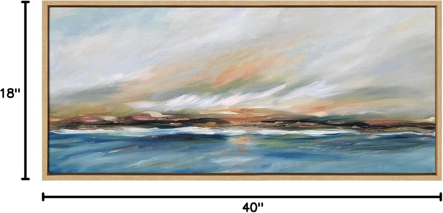18" x 40" Sylvie Sunday Morning Framed Canvas by Mary Sparrow Natural - Kate & Laurel All Things Decor