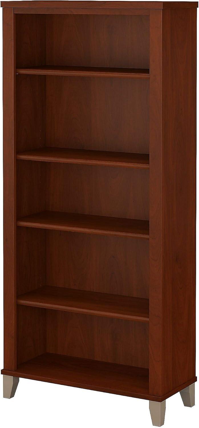 Somerset Adjustable 5-Shelf Hansen Cherry Wood Bookcase