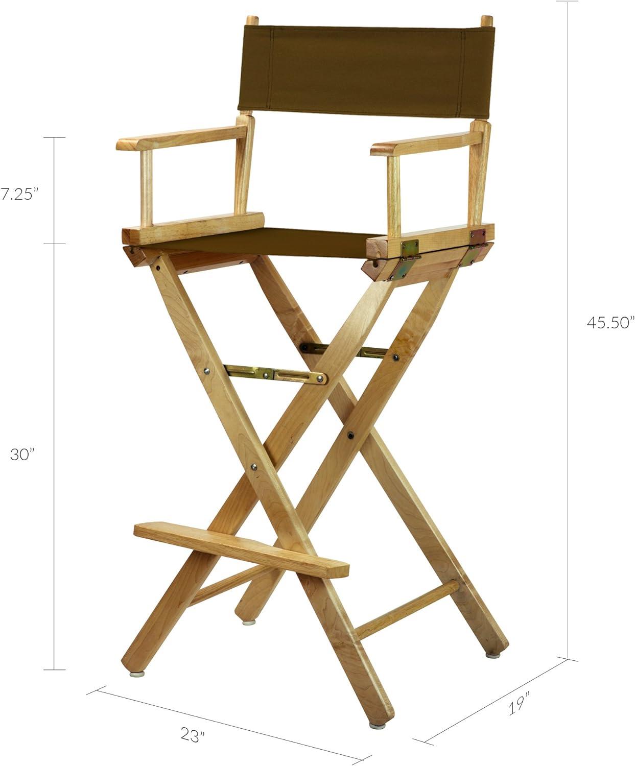 Honey Oak Frame 30" Director's Chair with Brown Canvas