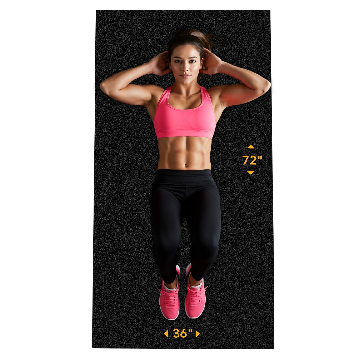 Rubber King Multi-Purpose Exercise Mat - 100% Recycled Thick Rubber Mat for Home Gym Flooring, Non-Slip, Low-Odor Durable Workout Mat for Indoor/Outdoor, Shoe-Friendly